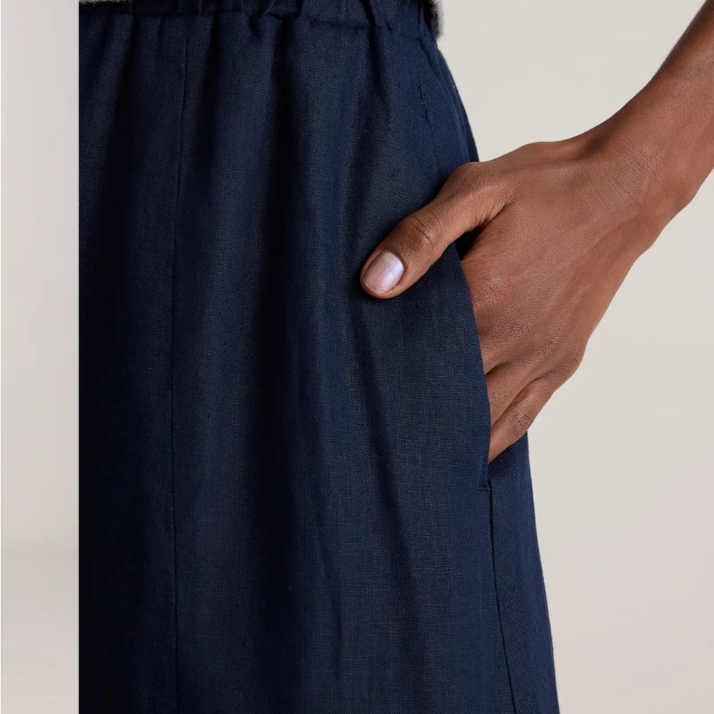 Quince 100% European Linen Maxi Skirt | small | navy | NWT - Picture 4 of 4